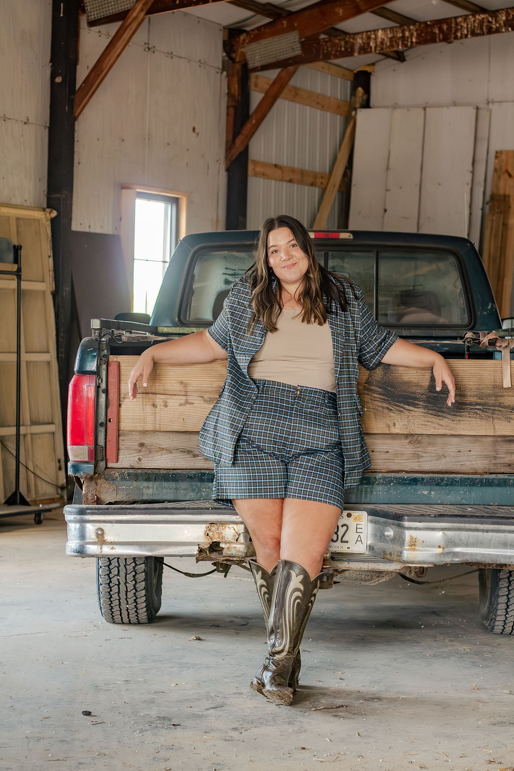 Blue Plaid Blazer Set [Blazer]