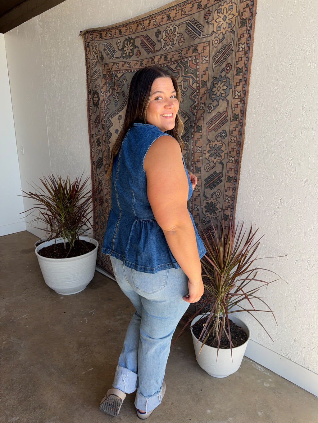 Denim Peplum Tank