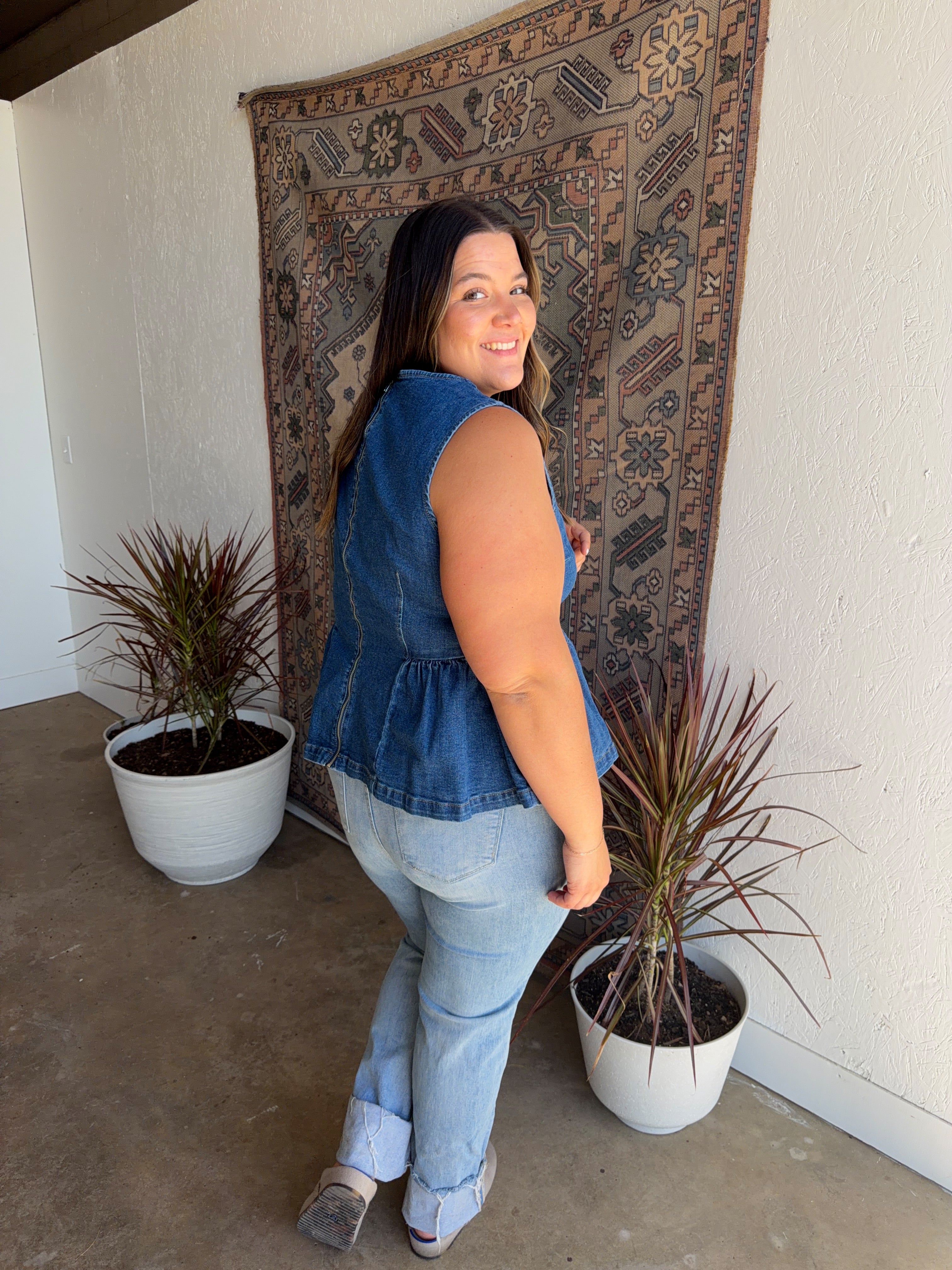 Denim Peplum Tank