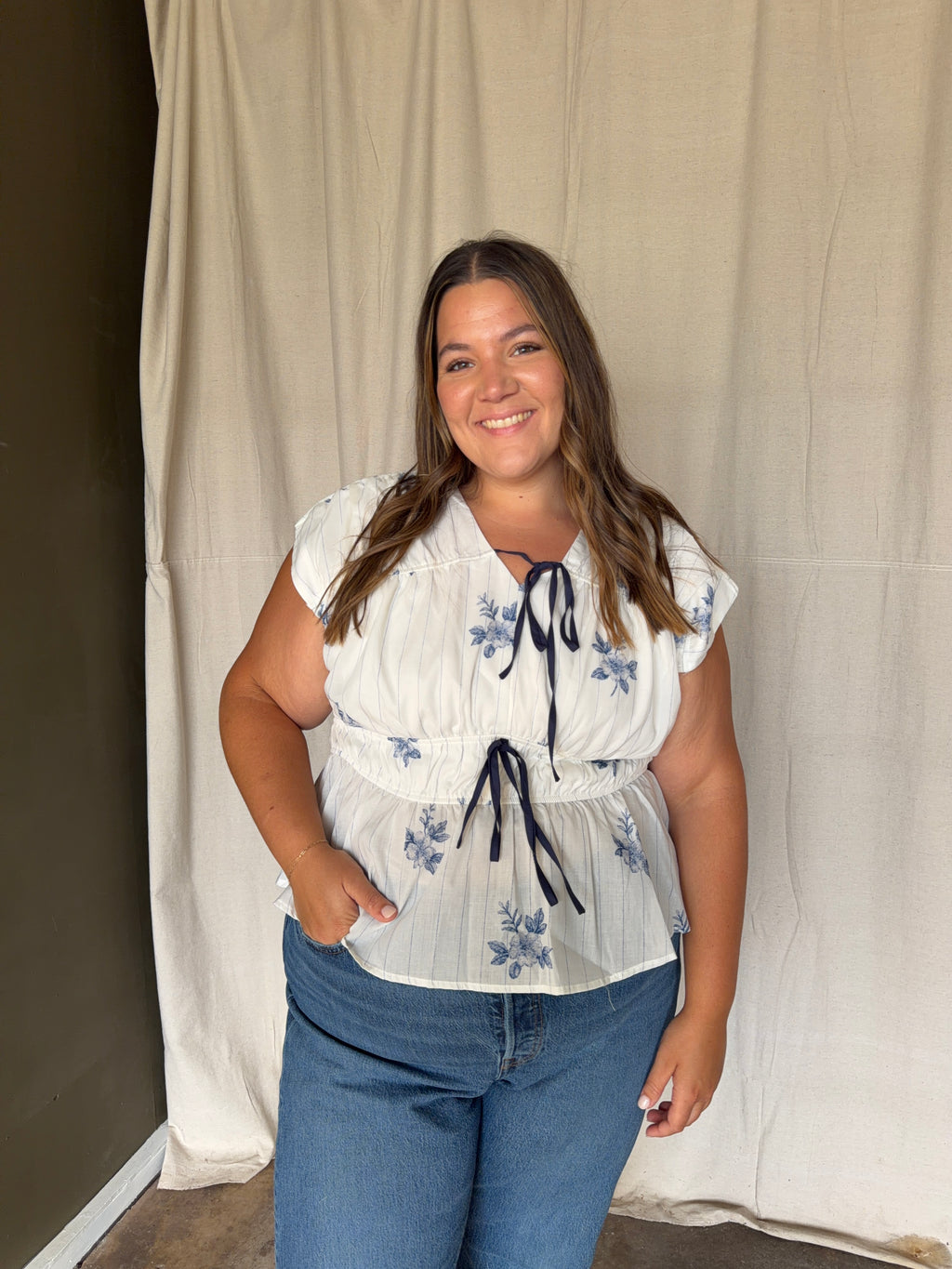 Blue Floral Top