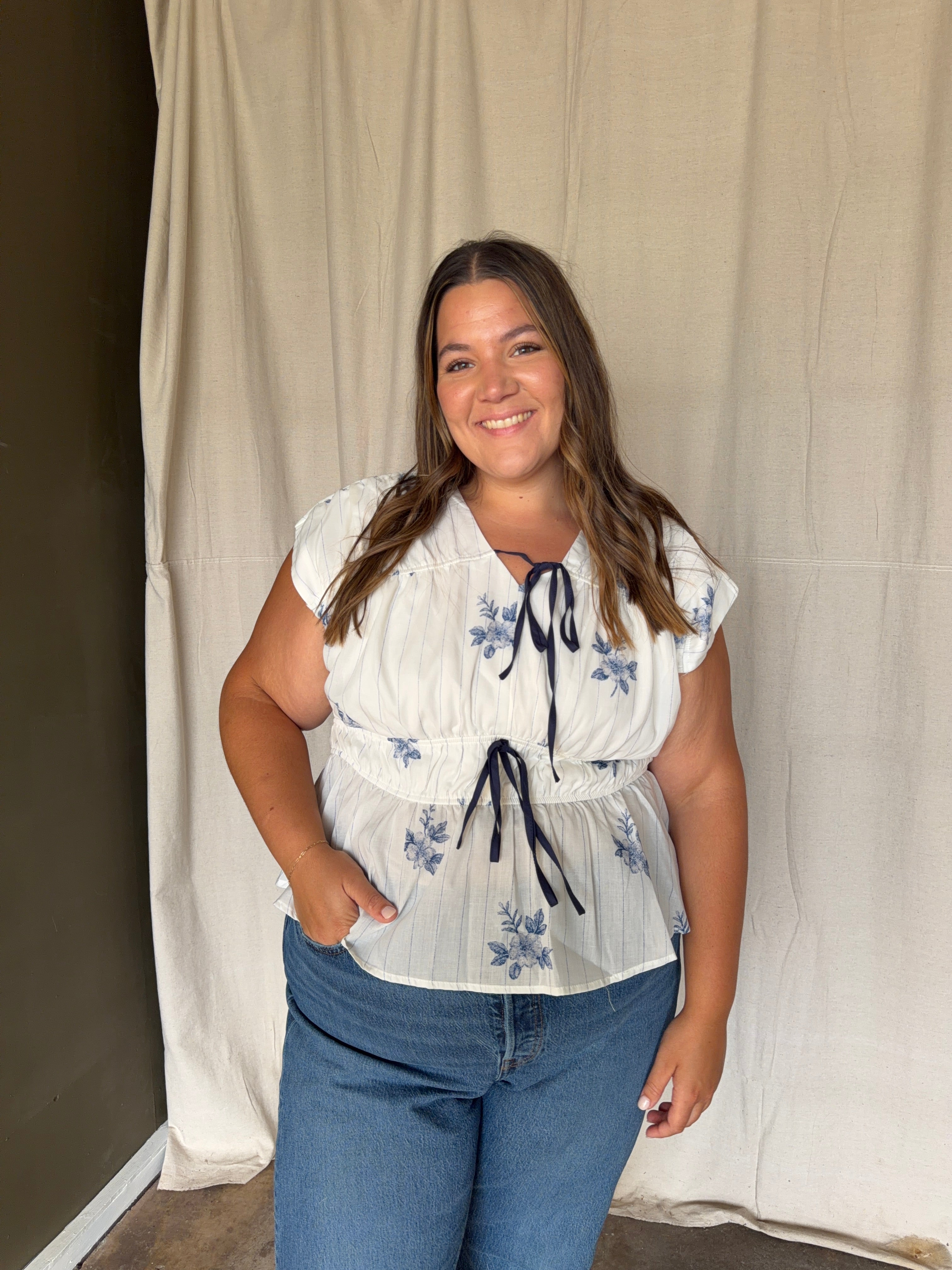 Blue Floral Top