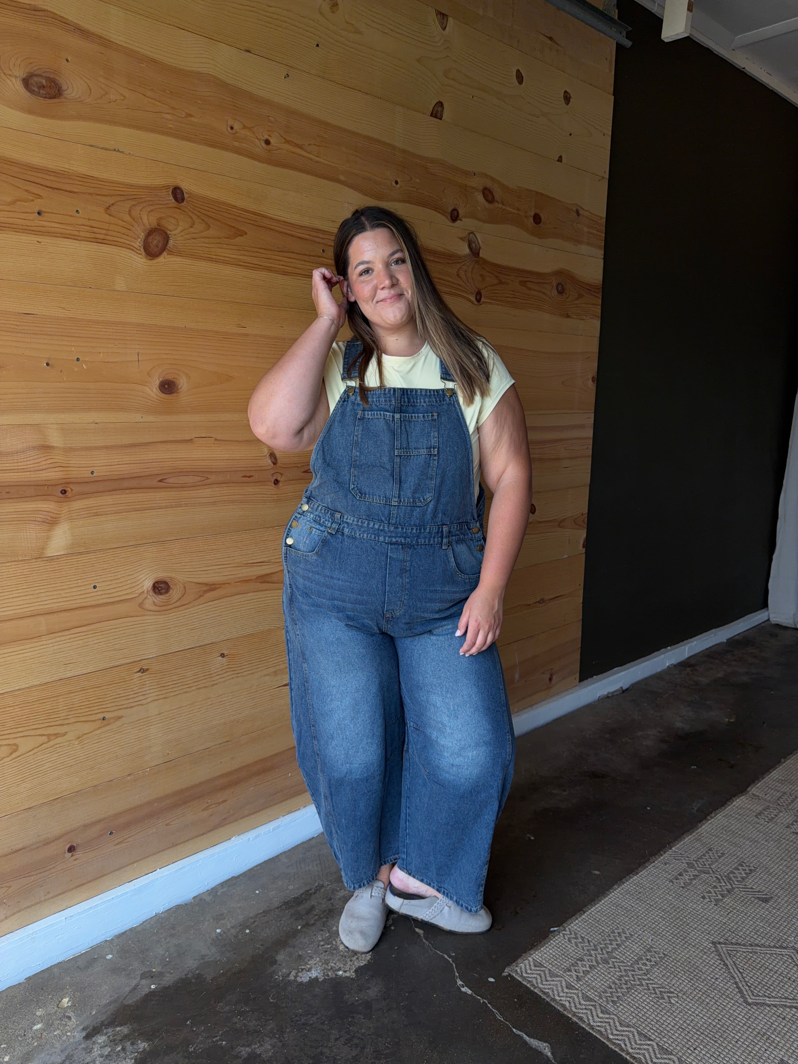 Classic Denim Barrel Overalls
