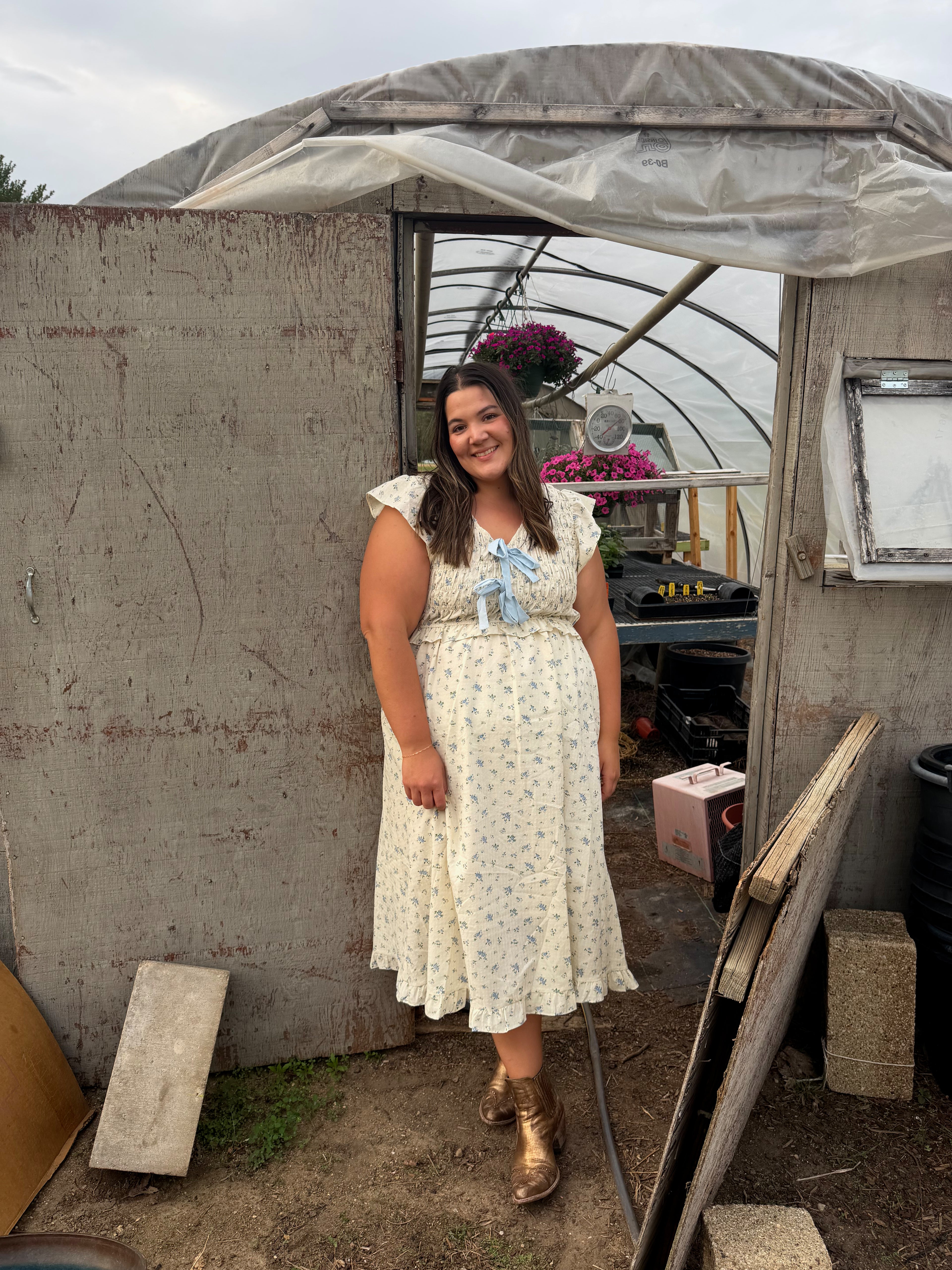 Floral Smocked  Midi Dress