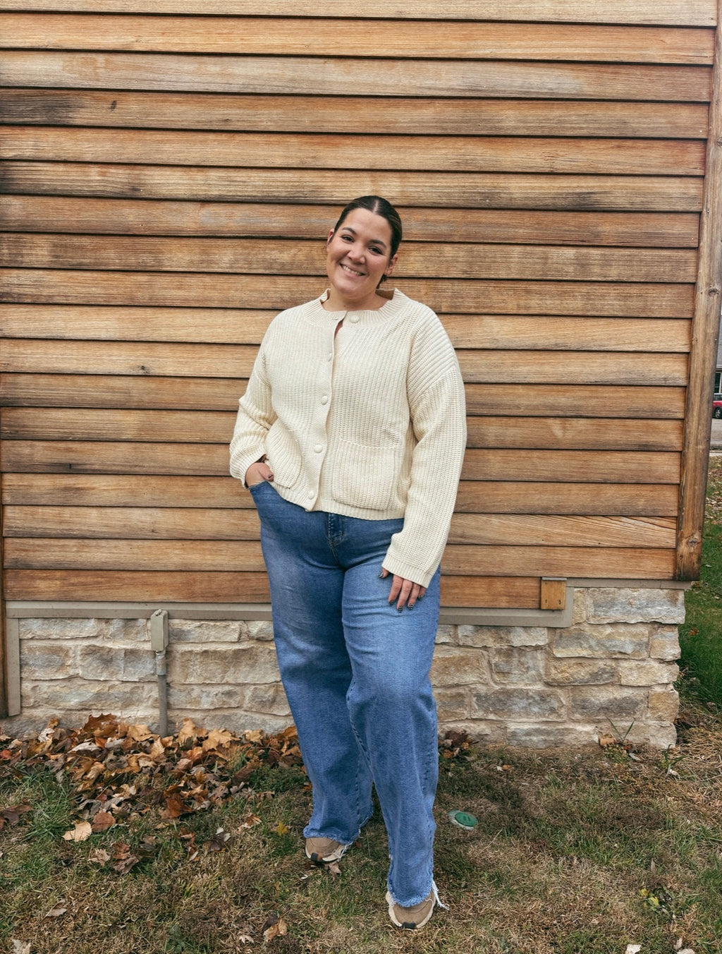 Medium Denim High Rise Wide Leg