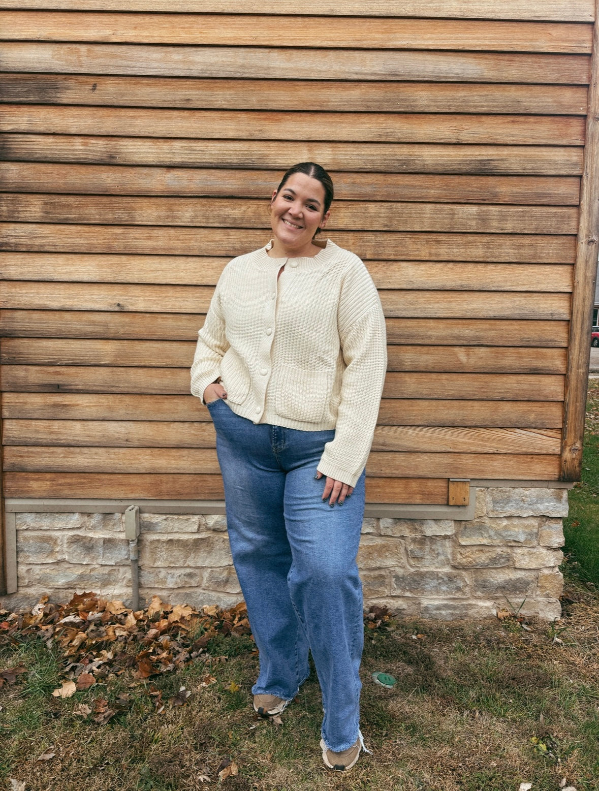 Medium Denim High Rise Wide Leg