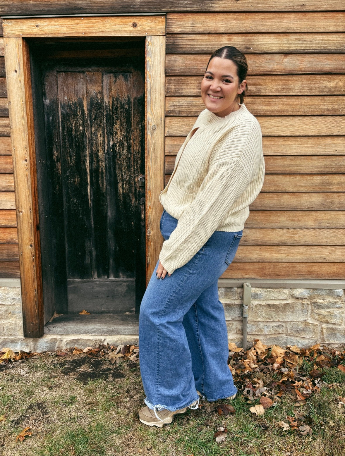 Medium Denim High Rise Wide Leg