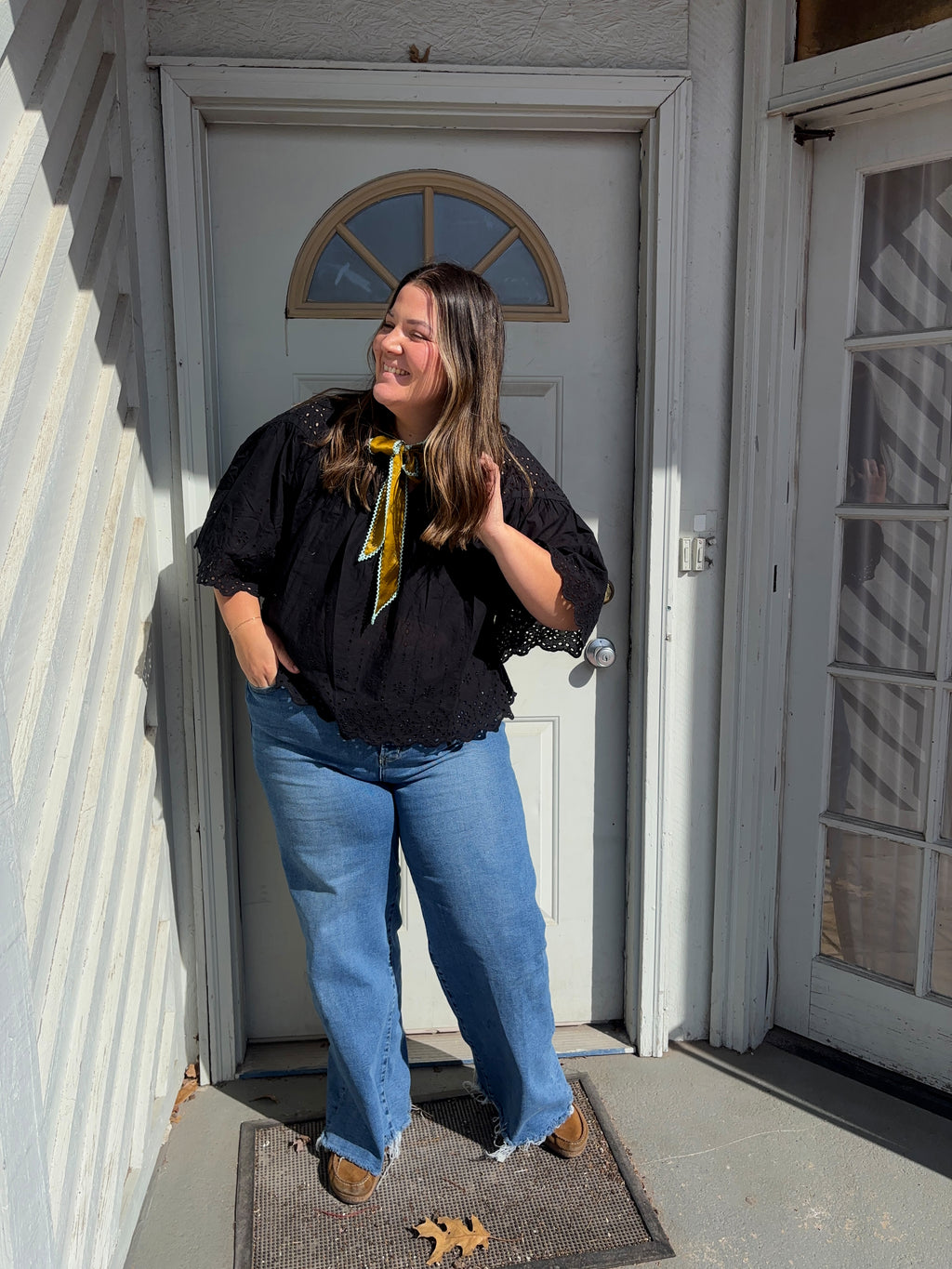 Scalloped Eyelet Top