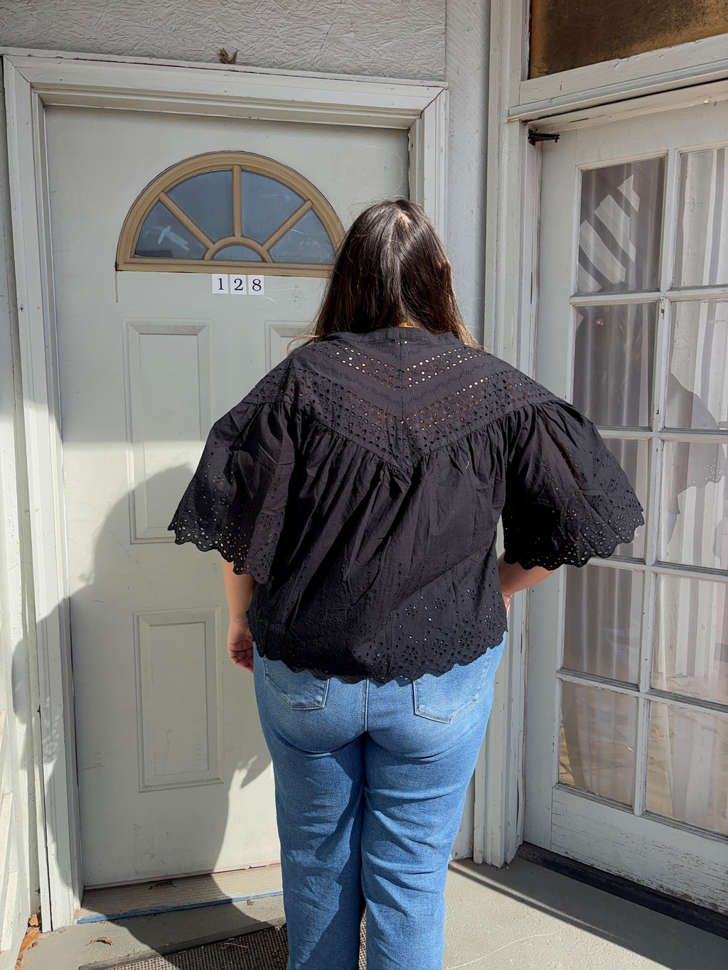 Scalloped Eyelet Top