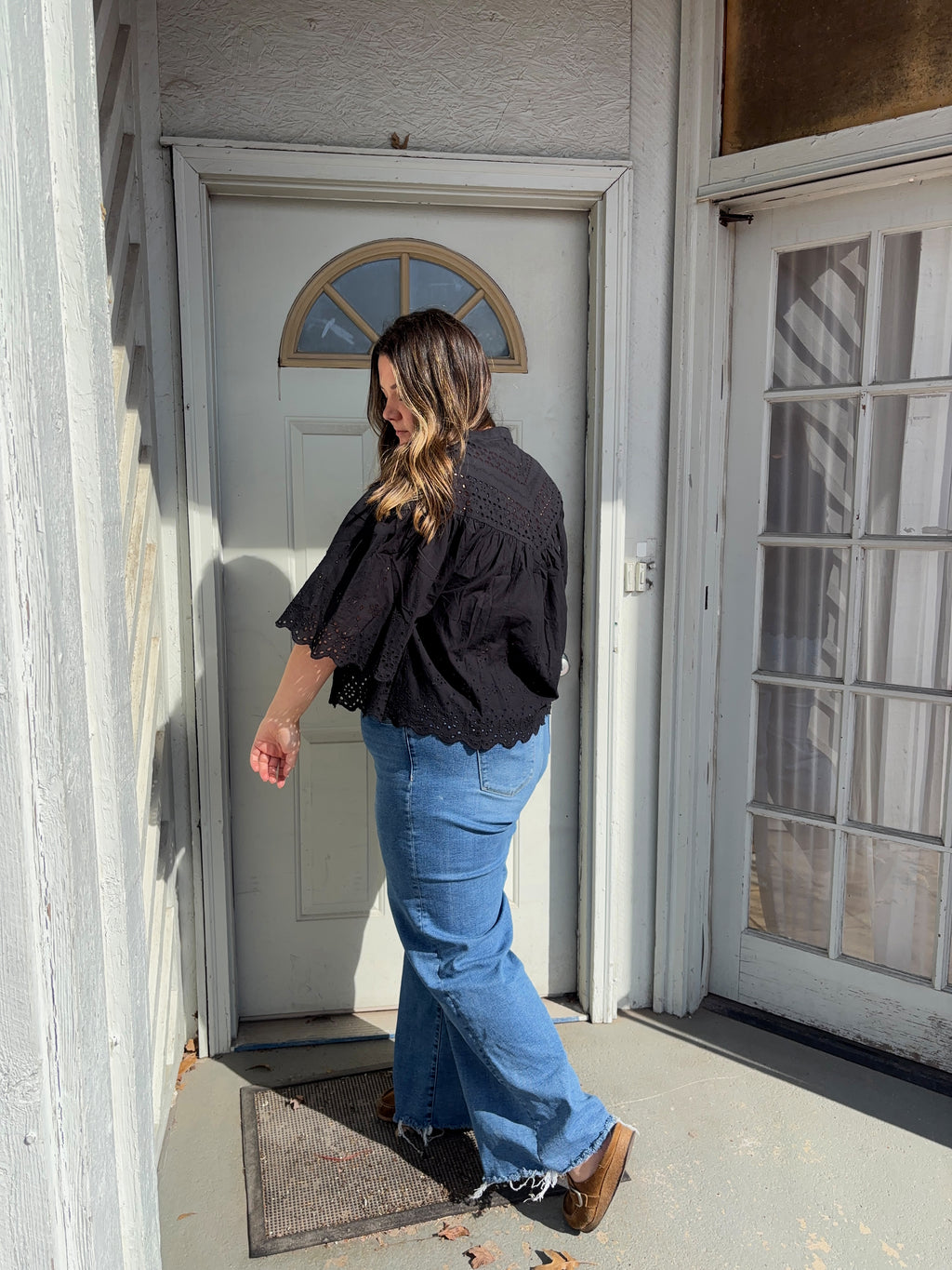 Scalloped Eyelet Top