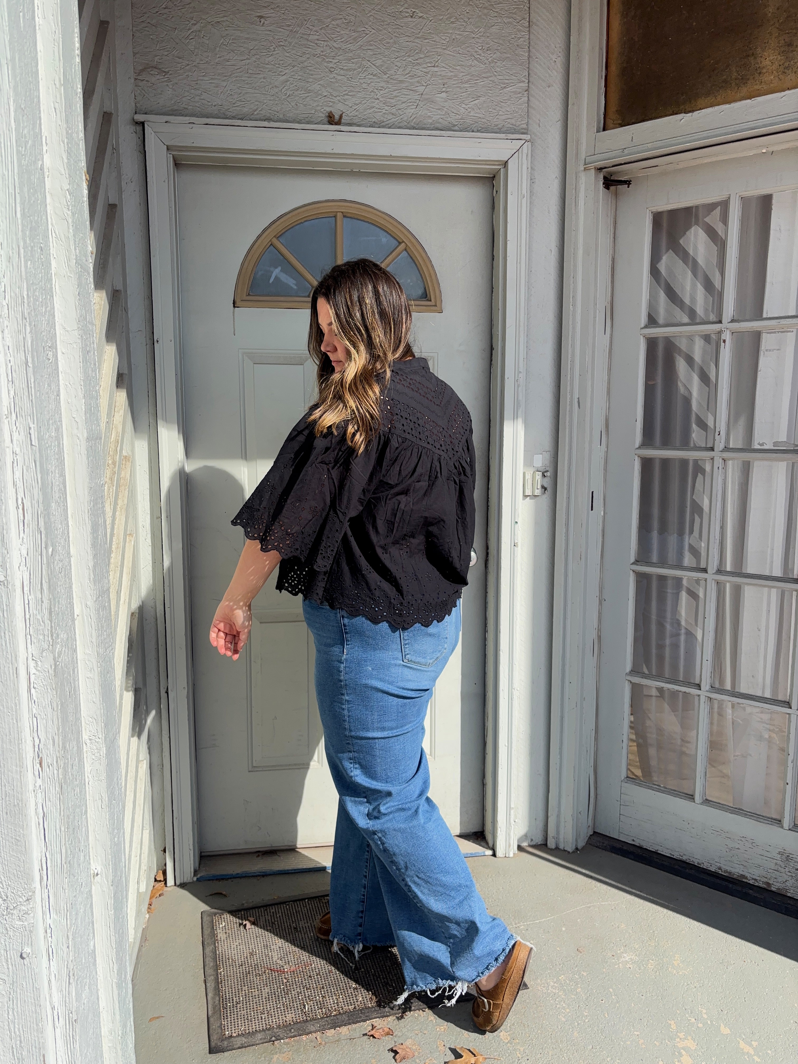 Scalloped Eyelet Top