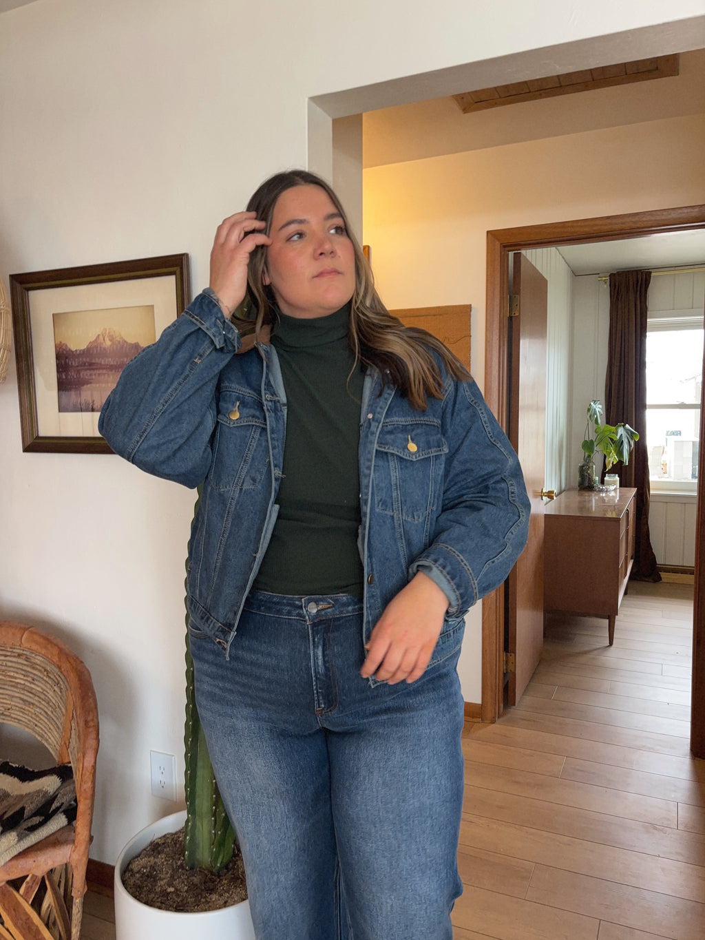 Corduroy Collar Denim Jacket